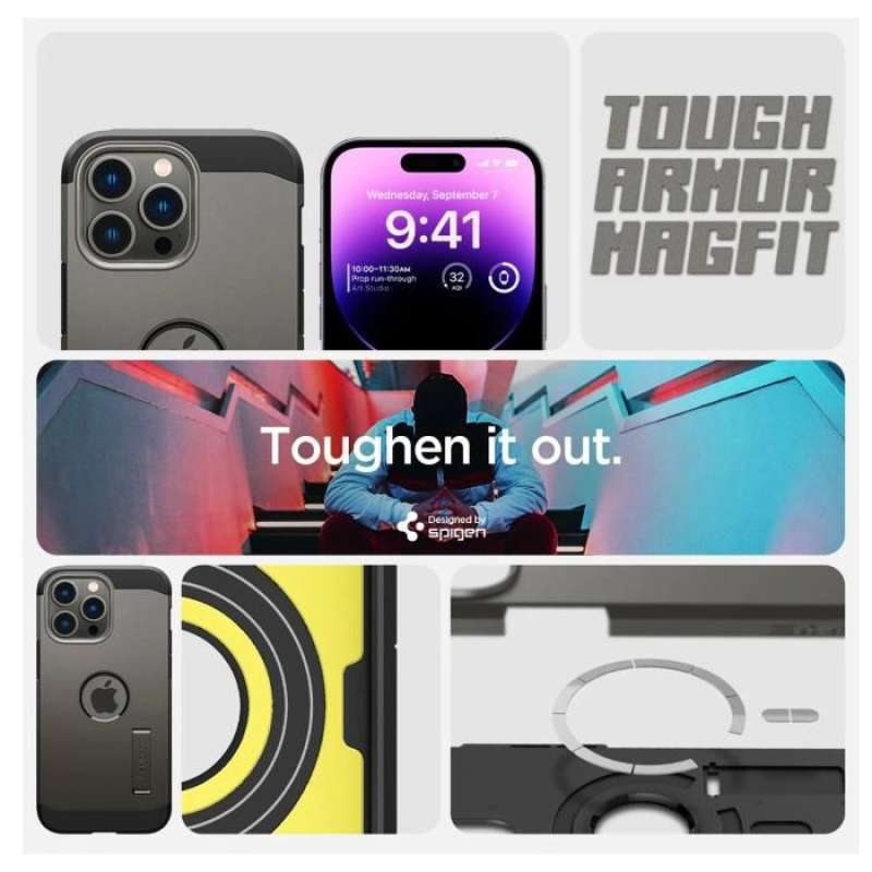 Case iPhone 14 Pro Max Plus Spigen Tough Armor MagSafe Hard Shockproof