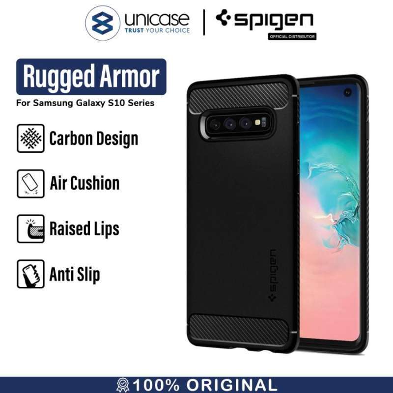 Case Galaxy S10 Plus / S10e / S10 Spigen Carbon Fiber Rugged Armor