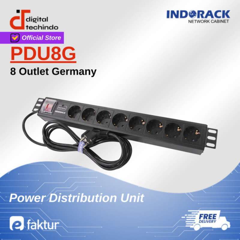 Jual Indorack Power Distribution Unit 8 Outlet Germany Colokan 8 Slot ...