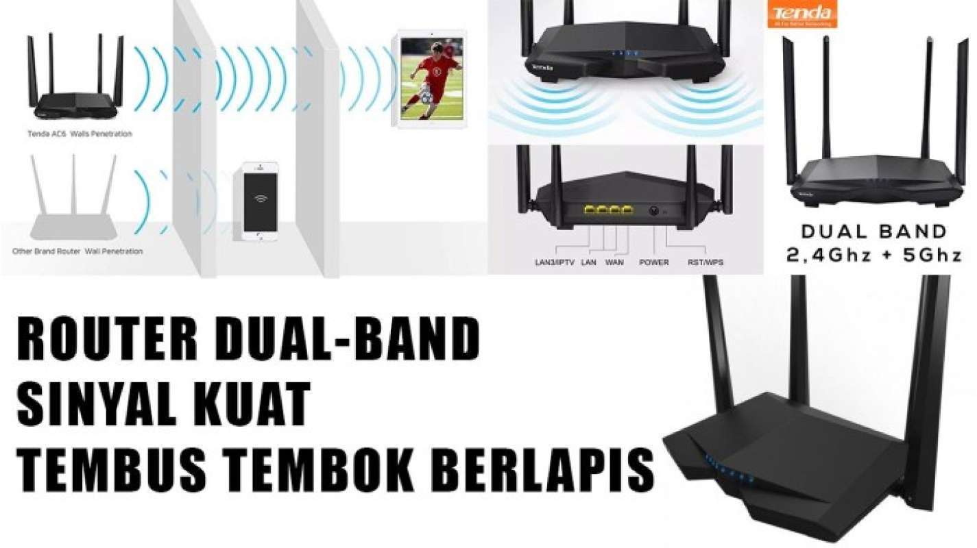 Jual Tenda Ac6 Dual Band Wall Killer / Router Wifi 5ghz Repeater Wisp ...