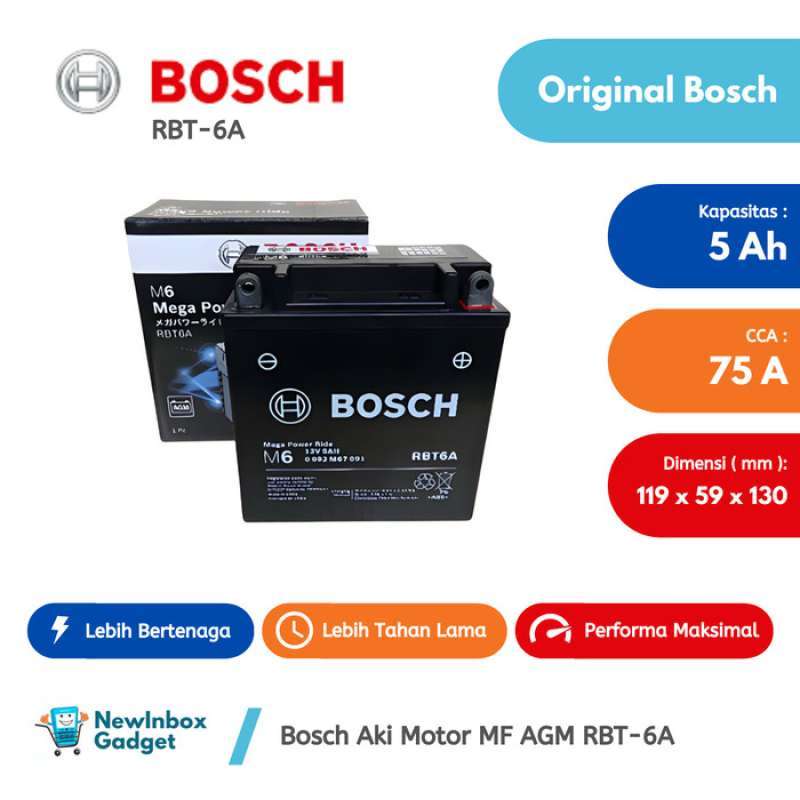 Promo Aki Motor Honda Astrea Prima Grand Bosch Rbt-6a Original Diskon