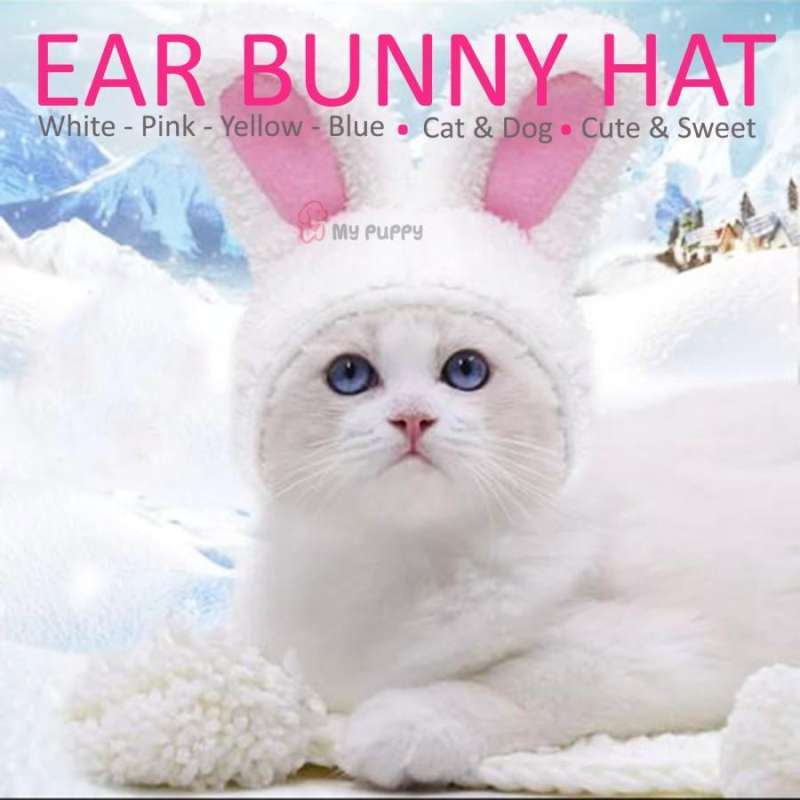 PET BUNNY HAT RABBIT EAR HAT TOPI KELINCI UNTUK ANJING KUCING