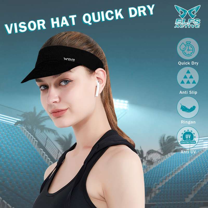 Jual Elfs Active Visor Hat Quick Dry Topi Haeadband Trail