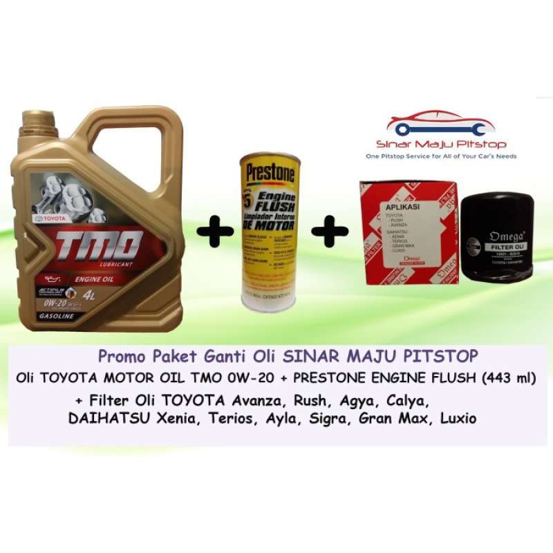 Promo Baru Paket Ganti Oli Mobil Tmo 0w20 & Filter & Engine Flush