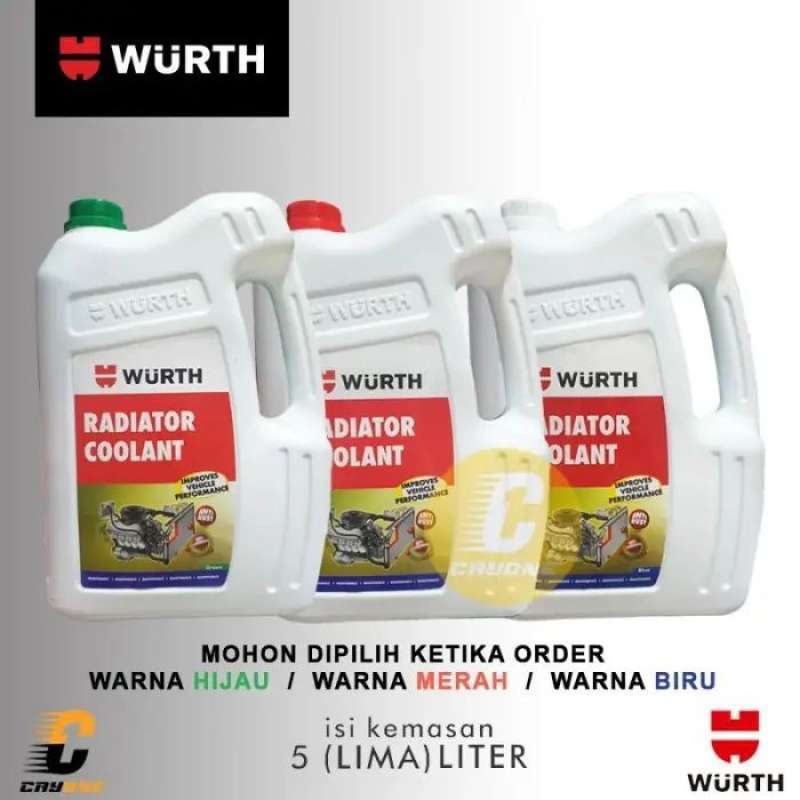 Jual Air Radiator Coolant Wurth 5l Merah/hijau/biru - Hijau Di Seller ...