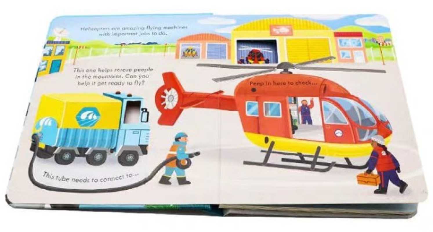 Promo Usborne Peep Inside How A Helicopter Works Board Book Diskon 23% ...
