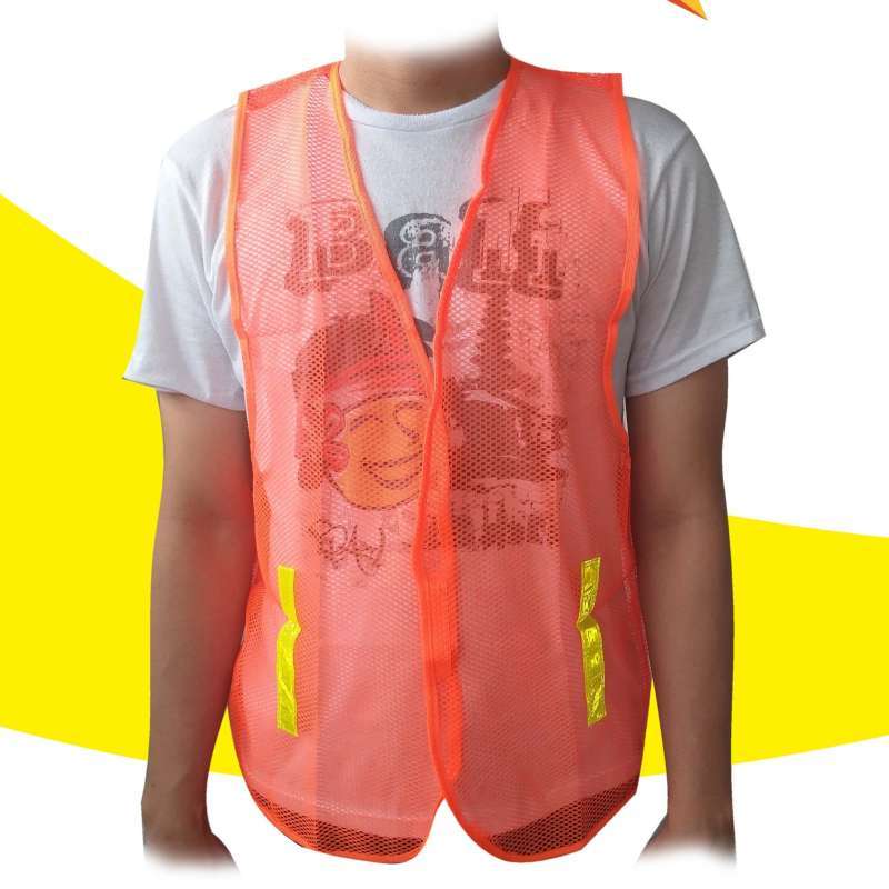 Jual Rompi Jala X Orange / Rompi Jaring / Rompi Safety Proyek / Rompi Vest Di Seller Toko Safety