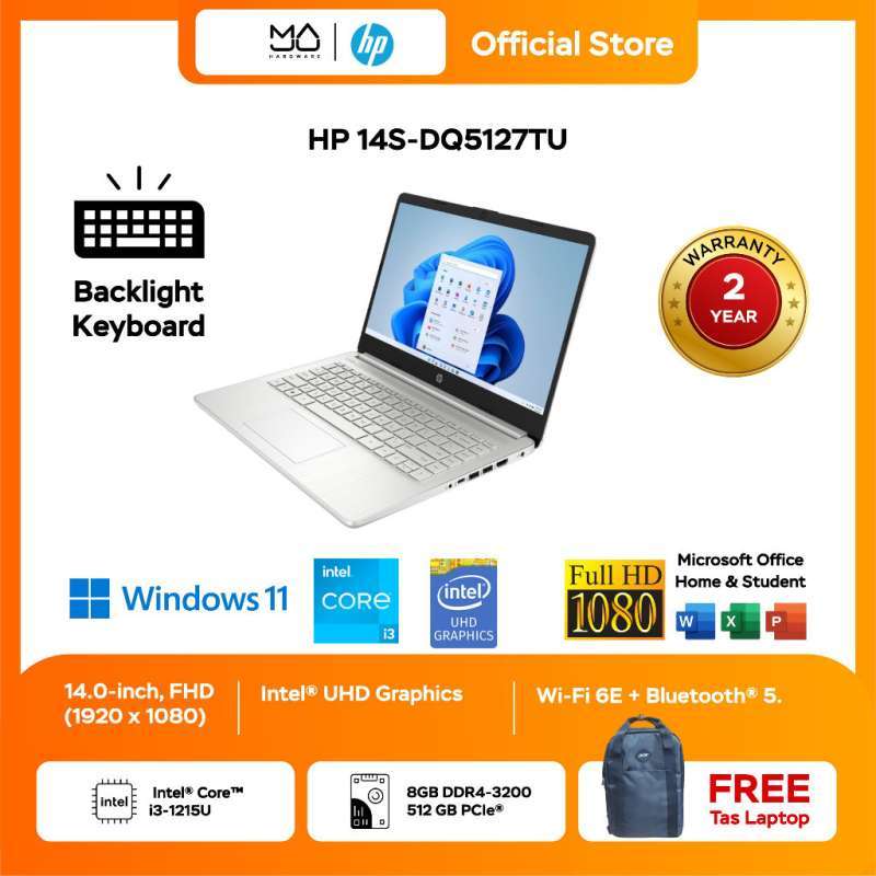 HP 14 DQ5127TU Core I3 1215 8gb 512gb 14.0 FHD Windows11+Office