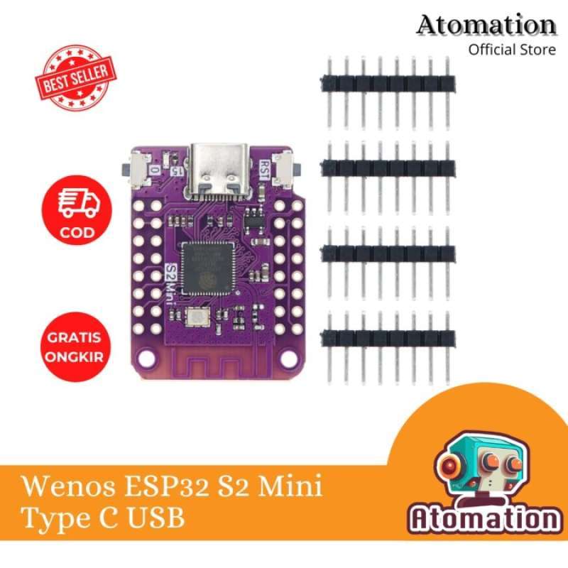 Jual Esp32 S2 Lolin Wemos S2 S2fn4r2 4mb Flash 2m Psram Usb Type C Di ...