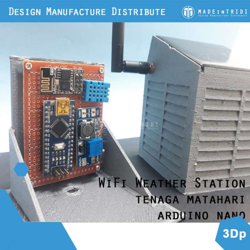 Jual Arduino Solar Powered Wifi Weather Station Pemantau Cuaca - Putih ...