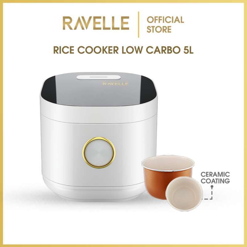 Jual Rice Cooker Ravelle White 5 Liter Digital Low Carbo Rice Cooker