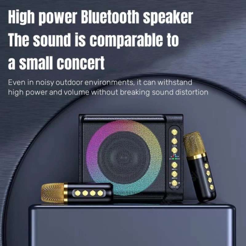 Promo Zola Speaker Microphone Karaoke Set 2 Mic Bluetooth Portable Full ...