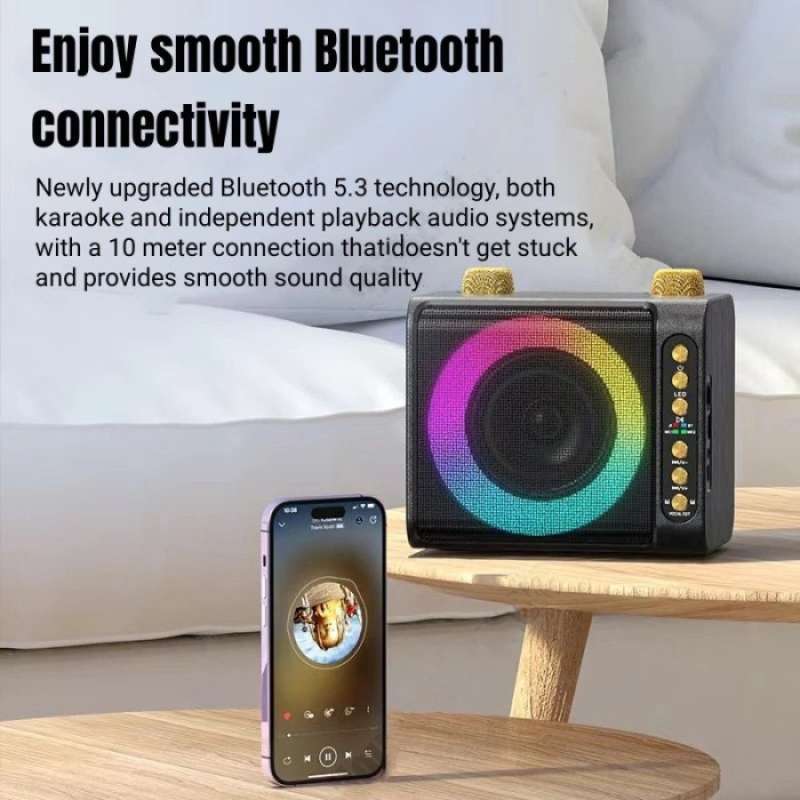 Promo Zola Speaker Microphone Karaoke Set 2 Mic Bluetooth Portable Full ...