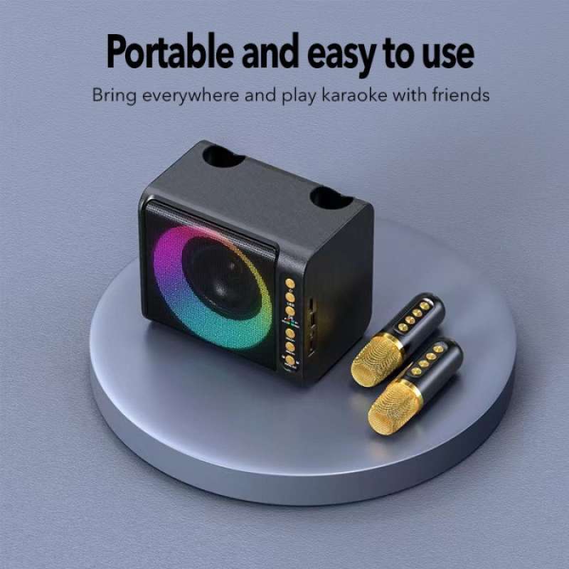 Promo Zola Speaker Microphone Karaoke Set 2 Mic Bluetooth Portable Full ...