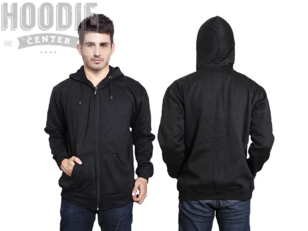 Jaket hoodie abu abu polos shop