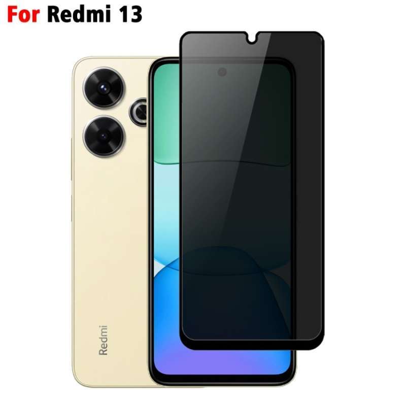 Promo Promo Tempered Glass Layar Anti Spy Redmi 13 Anti Gores Kaca