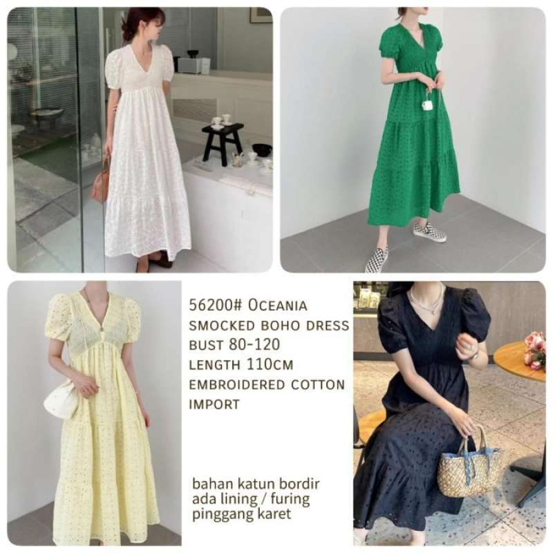 Jual Ocenia Smocked Boho Dress Wanita Tm 56200 Hitam Di Seller Zati Shop Cengkareng Timur Kota Jakarta Barat Blibli