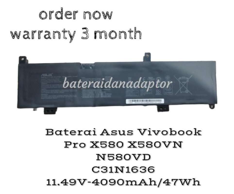 Batterie Portable Pour ASUS VivoBook Pro 15 N580GD/N580VD/N580VN/M580GD - 47Wh, 11.49V, Li-ion (C31N1636) - 9