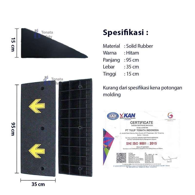 Tanjaklan Ramp Promo Rubber Ramp / Tanjakan Karet Miring / 100 X 35 X 15 Cm Diskon 33% ...