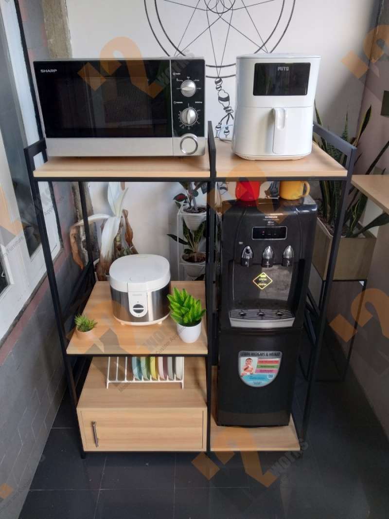 Display Rice Cooker Di Rak Jual Rak Dapur Rice Cooker, Air Fryer, Dispenser, Microwave Custom K11 ...