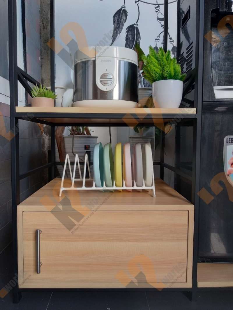 Display Rice Cooker Di Rak Jual Rak Dapur Rice Cooker, Air Fryer, Dispenser, Microwave Custom K11 ...