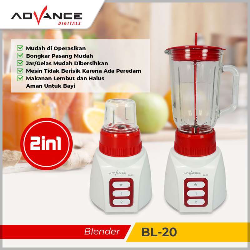 Promo Advance 2in1 Blender Kaca 1l Multifungsi Bl-20 Garansi 1 Tahun