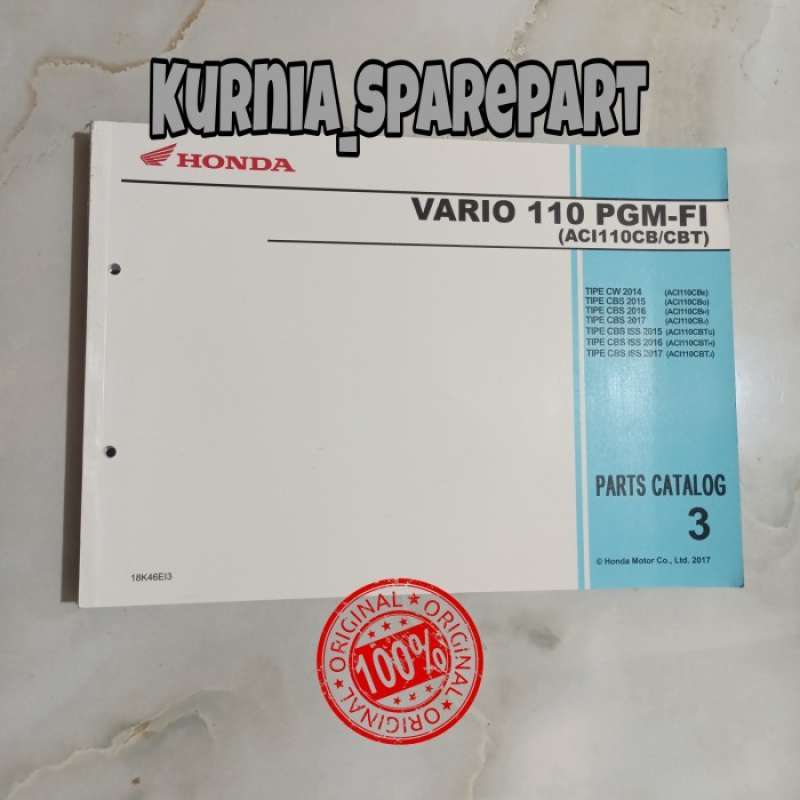 Jual Buku Part Catalog Honda Vario 110 Pgm Fi K46 Orisinil Di Seller