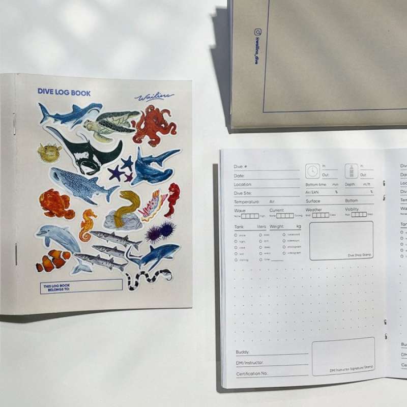 Jual Diving Log Book (with Sea Creatures Stickers Add On) - Sticker ...