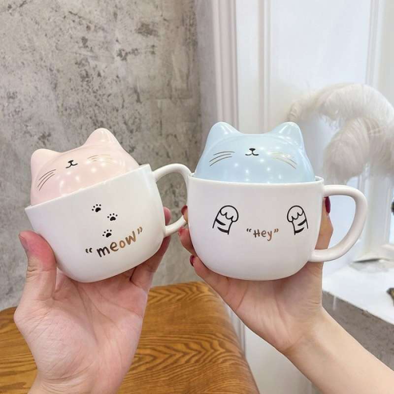 Promo Gelas Mug Keramik Motif Kucing Lucky Cat/maneki Neko/tempat Minum ...