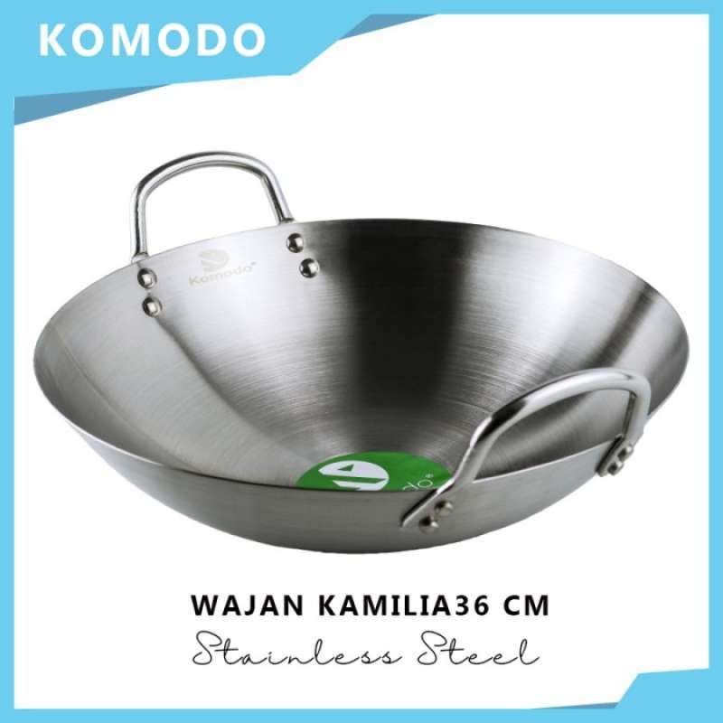 Promo Komodo Wajan Kuali Kamilia Stainless Steel Penggorengan 36 Cm
