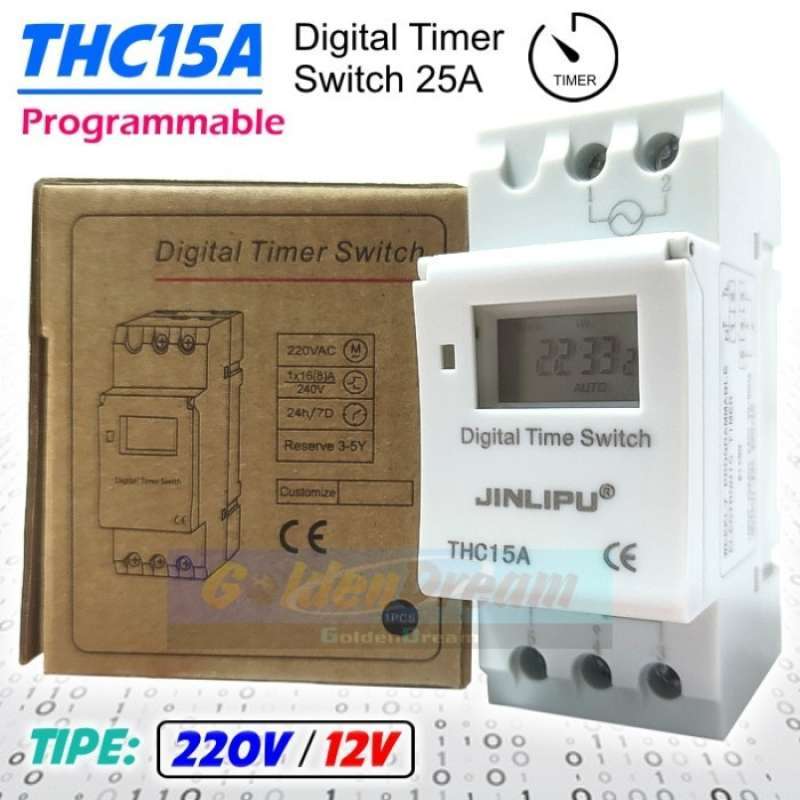 Jual Thc15a Digital Timer Switch Programmable Time Lcd Power Relay ...