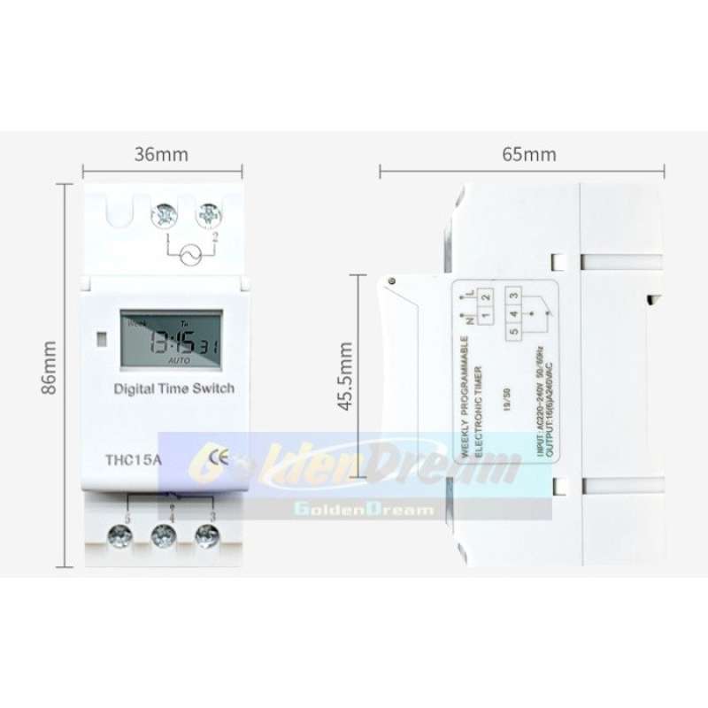 Jual Thc15a Digital Timer Switch Programmable Time Lcd Power Relay ...