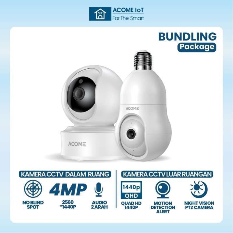 ACOME Kamera Smart CCTV APC03 APC8S Camera Audio FULL HD 1440P 4MP No  Blind Spot Arah Garansi Resmi Tahun