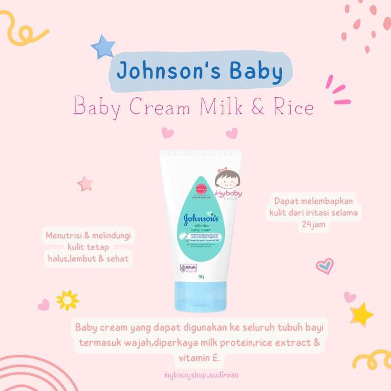JOHNSON'S Milk Rice Baby Cream Krim Bayi 50g