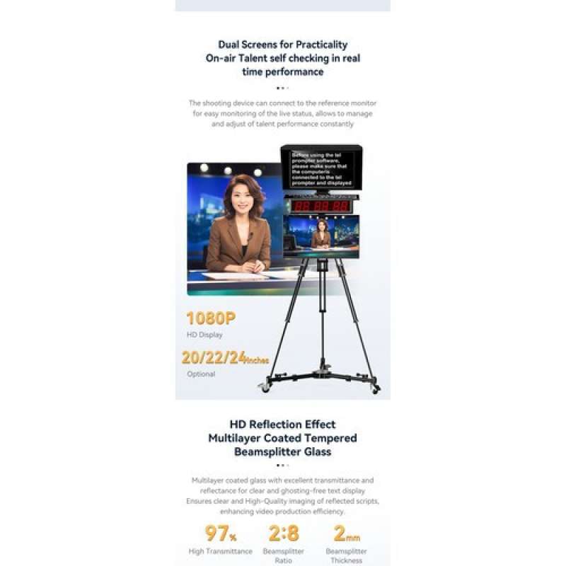 Jual Desview Dt22-ms (metal Screen) Single Teleprompter 22 Inch Metal ...