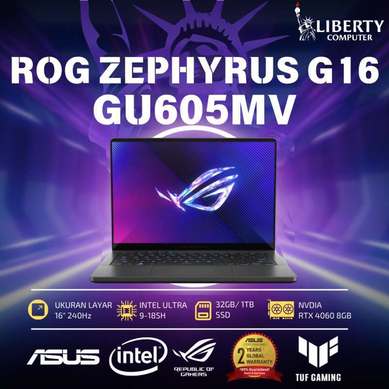 Jual Asus Rog Zephyrus G16 Gu605mv Ultra 185h/ 16gb 32gb/1tb