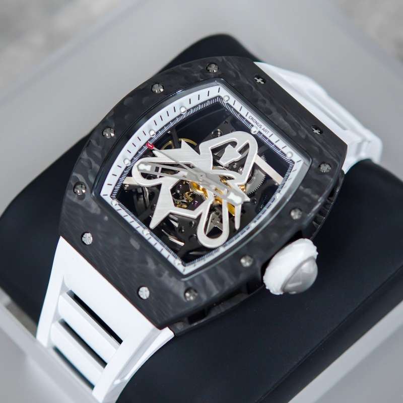 CRONUS ART CM06 ブラック カーボンファイバー Promo Jam Cronus Art Cm06 Black Carbon White Watch 100% Original