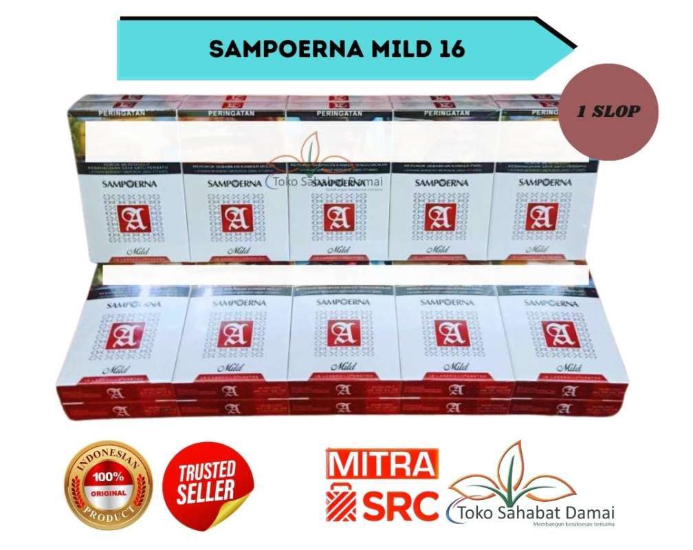 Jual Rokok Sampoerna Mild 16 - 10 pack=1 slop - Kota Malang