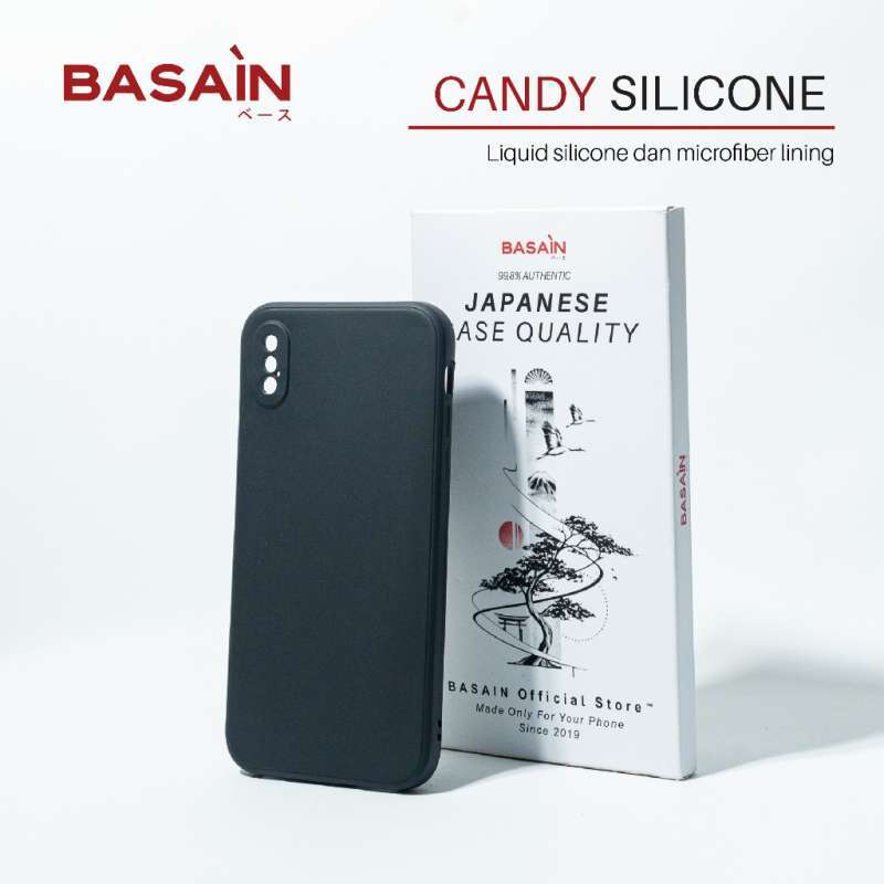 BASAIN Casing iPhone X/Xs/Xr/Xs Max Candy Silicone Case Black