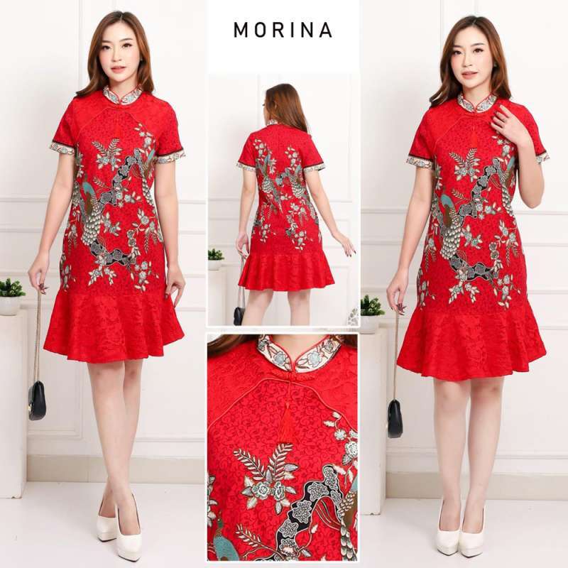 Modern Design Baju Dress Evercloth Morina Dress Wanita Batik