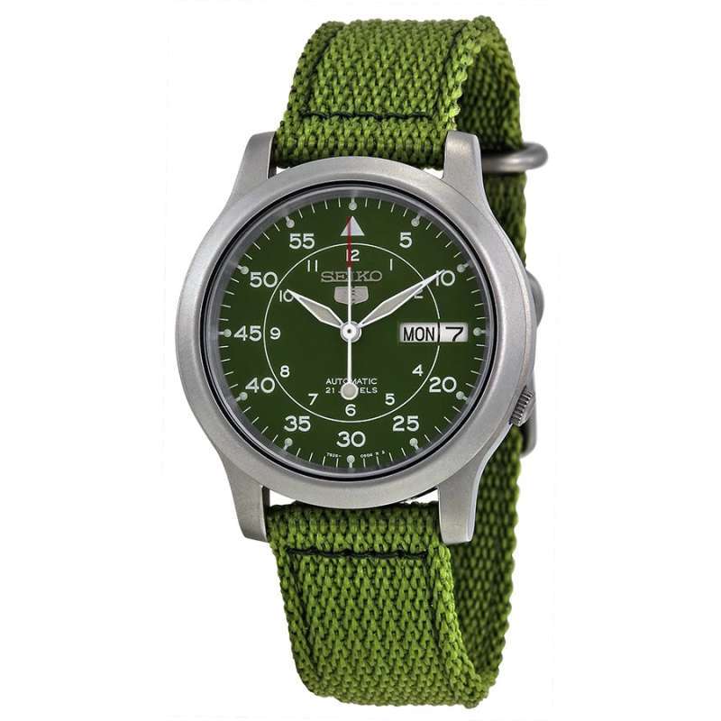 Seiko SNK805K2 Automatic Green Military Nylon Jam Tangan Unisex