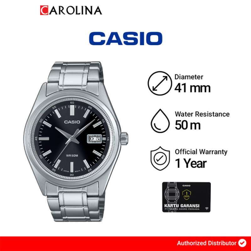 Jam Tangan Pria Casio General MTP-B180D-1A1 Black Dial Stainless Steel Band