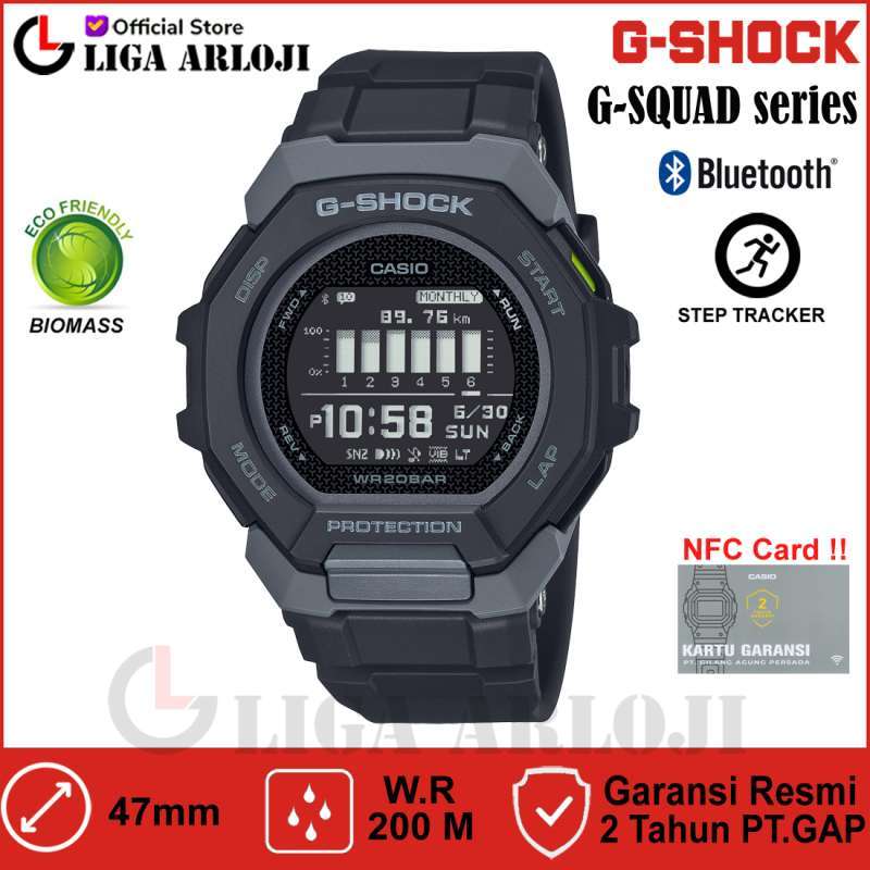 Casio G-SHOCK GBD-300-1DR Jam Tangan Pria Digital G-SQUAD GBD300 GSHOCK  GBD-300-1 Original