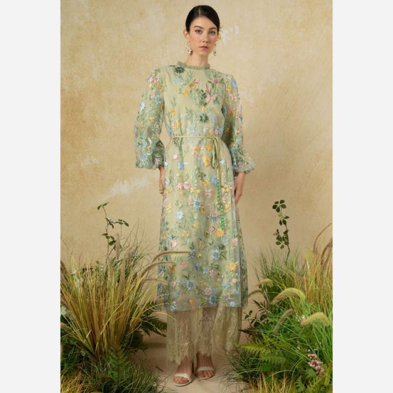 Promo Zalia Flora Lace Flare Dress Wanita Diskon 20% Di Seller