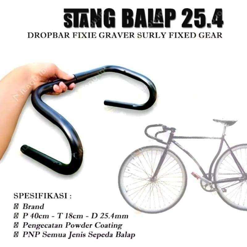 PROMO Dropbar Fixie Standar Roadbike Stang Sepeda Balap Touring Fixie  Handlebar Bullhorn Gravel Fixed Gear Surly Federal Mtb - Main Image