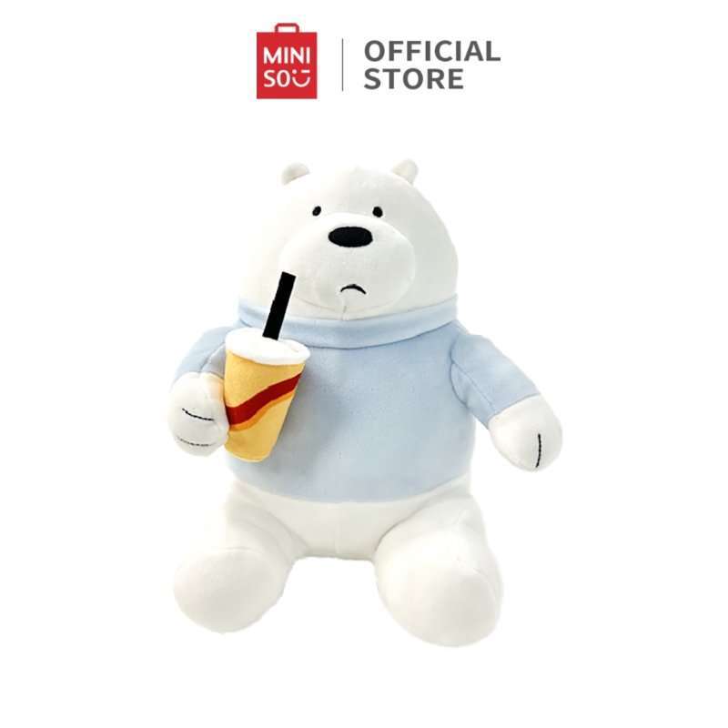 MINISO x We Bare Bears Seri Boneka Makanan Duduk Lucu Mainan Mewah Lembut  Boneka Mewah Lucu Panda Beruang Putih 10 inci