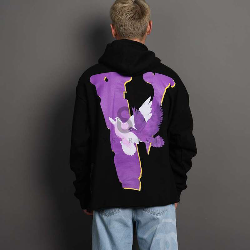 VLONE Hoodie Nav Doves Black 100% Authentic