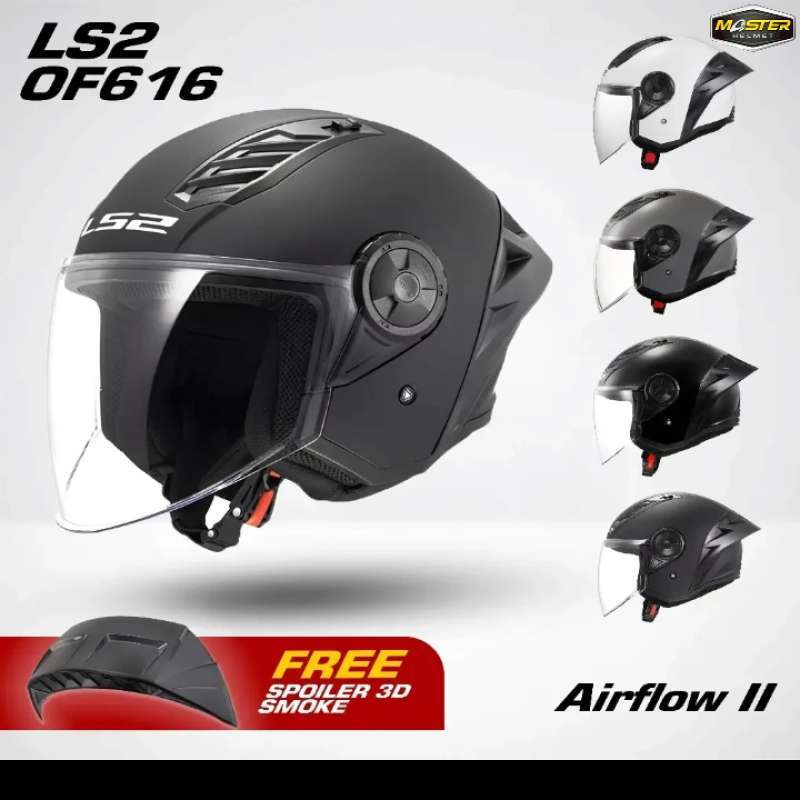 harga helmet ls2 Jual Ls2 Helm Of616 Airflow Ii Half Face Single Visor + Spoiler Di Seller  Master Helmet Flagship Store - Master Helmet Bekasi - Kota Bekasi