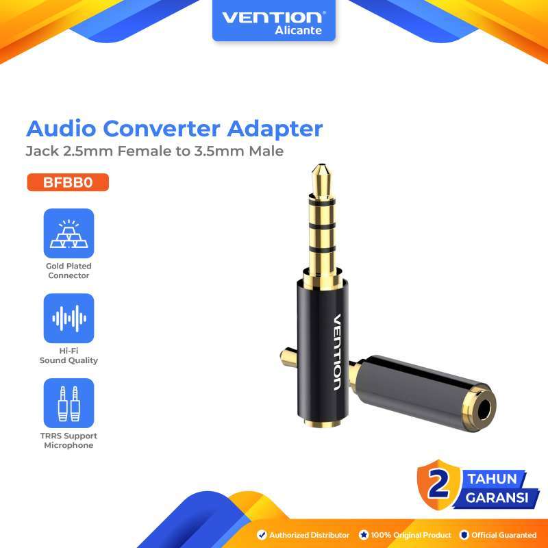 Vention Adapter Converter Audio Jack Female to Male TRRS  Interface Support Microphone BFBB0