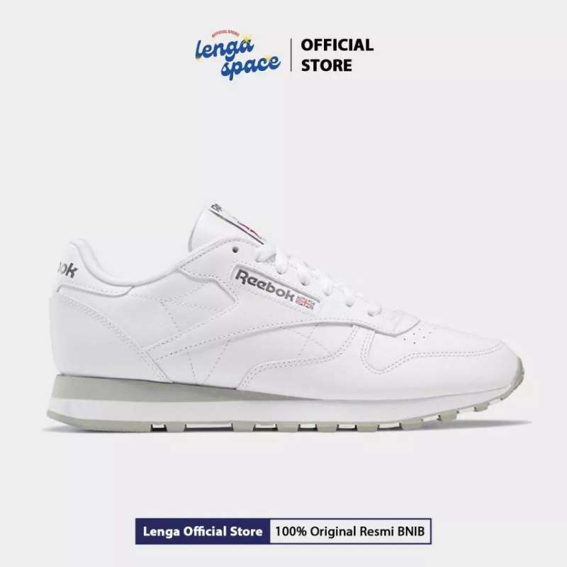 Sepatu Sneakers Pria Reebok Classic Leather White (100008789) Original